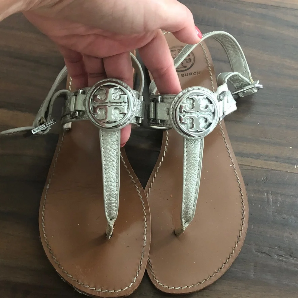 Tory Burch Cassia Pewter Sandals
